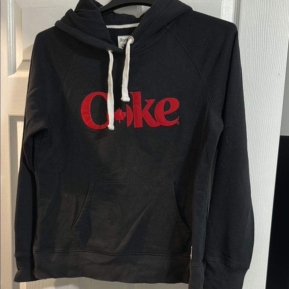 Black Coke Hoodie with Red Logo